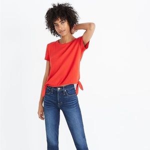 NWT Madewell Red Side Tie T-Shirt
